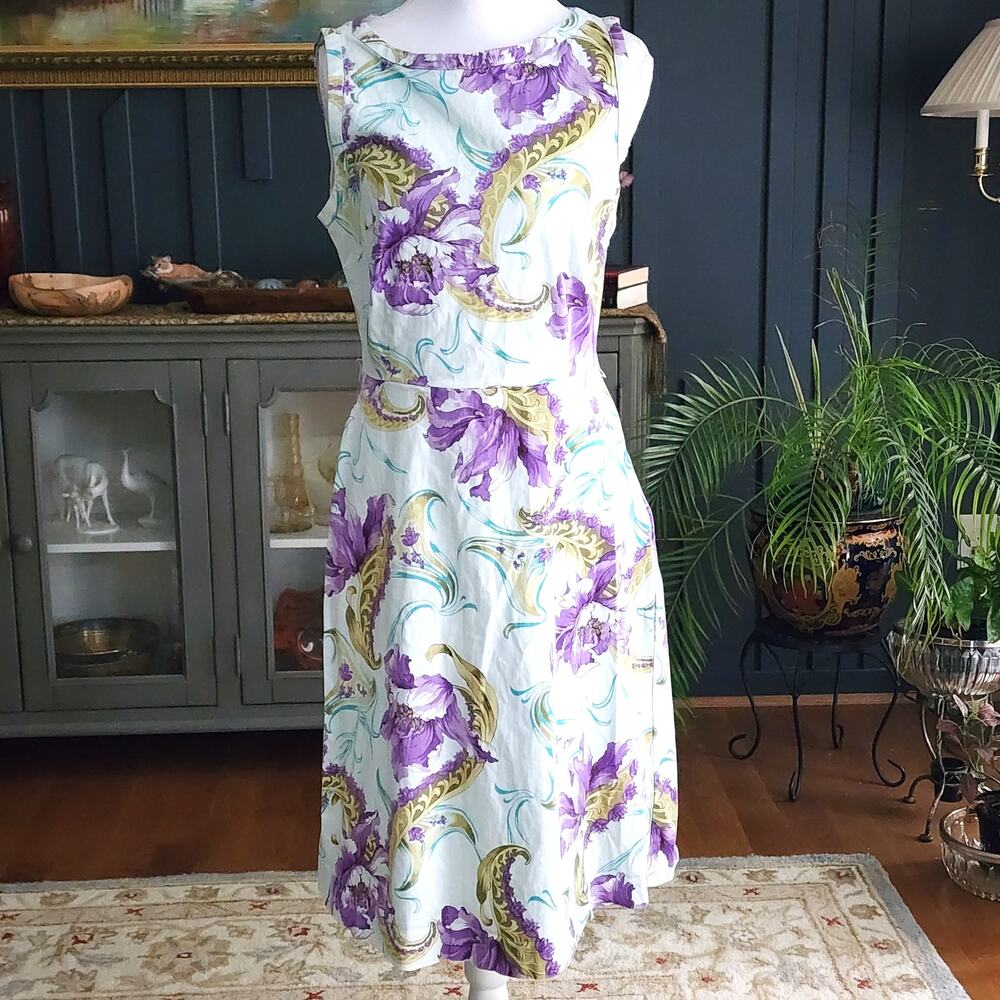 Uniform John Paul Richard Floral Dress Sz 10 Spring Summer Fit n Flare Y2K